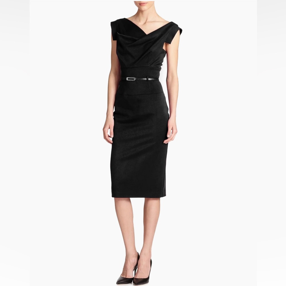 Black Halo Jackie O belted dress